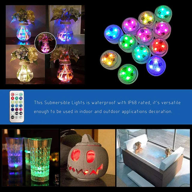 Frendorf | 12-teilige: LED RGB Tauchlicht Fernbedienung Dekoratives Licht