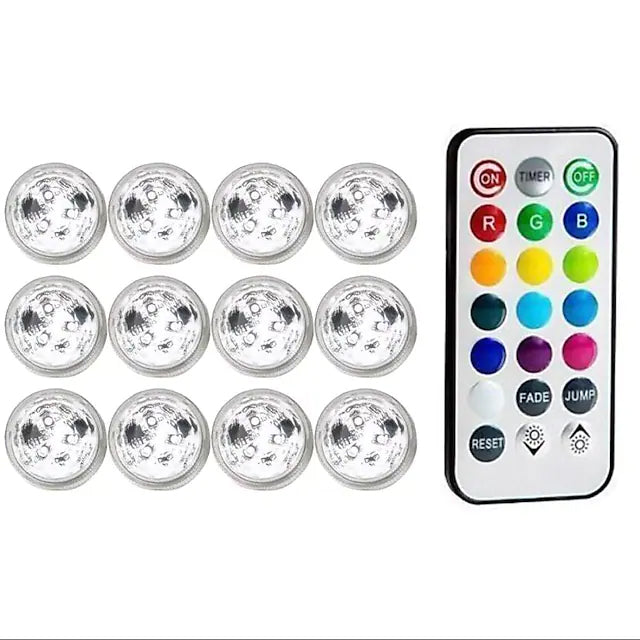 Frendorf | 12-teilige: LED RGB Tauchlicht Fernbedienung Dekoratives Licht