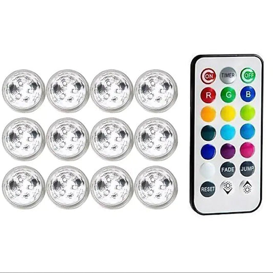 Frendorf | 12-teilige: LED RGB Tauchlicht Fernbedienung Dekoratives Licht