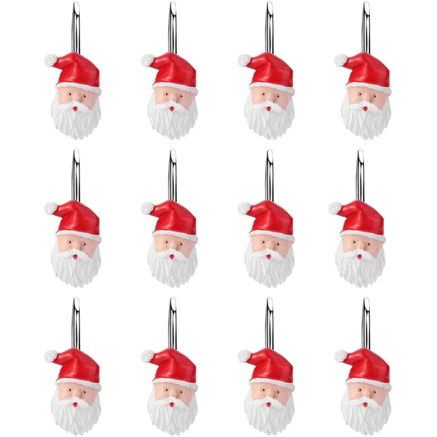 Frendorf | 12-Teile: Weihnachts-Duschvorhang Anti-Rost Haken