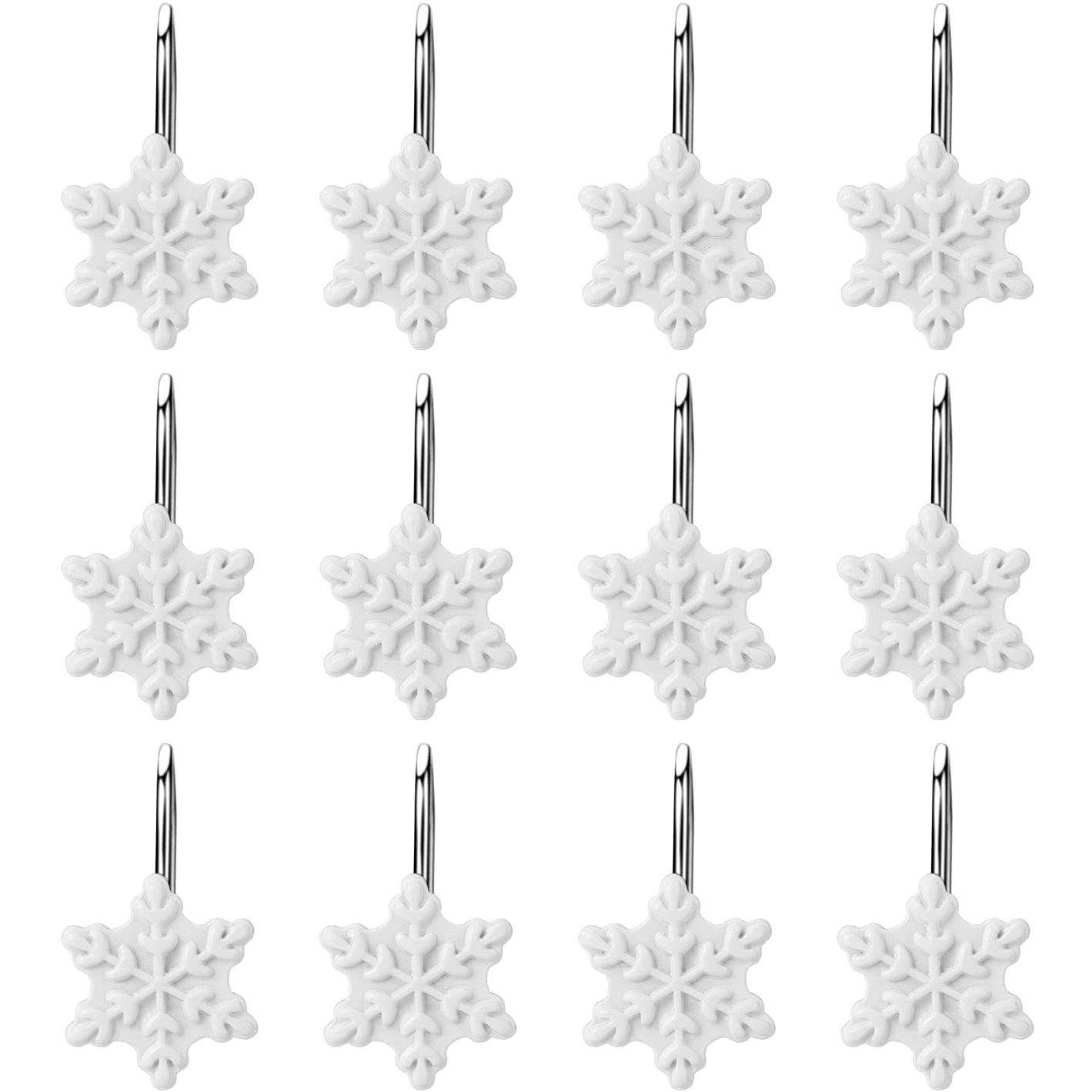 Frendorf | 12-Teile: Weihnachts-Duschvorhang Anti-Rost Haken