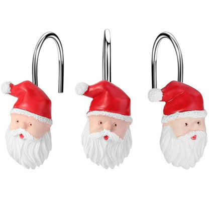Frendorf | 12-Teile: Weihnachts-Duschvorhang Anti-Rost Haken