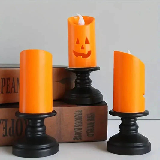 Frendorf | 12-Teilig: Halloween LED Kürbis Kronleuchter Kerzen