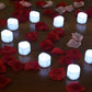 Frendorf | 12-teilig: LED Teelichtkerze mit 100 Stück Fake Rosenblüten
