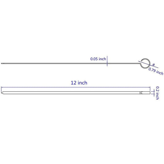 Frendorf | 12" Edelstahl Grill BBQ Fleischspieße Grill BBQ Werkzeuge 12 Stück