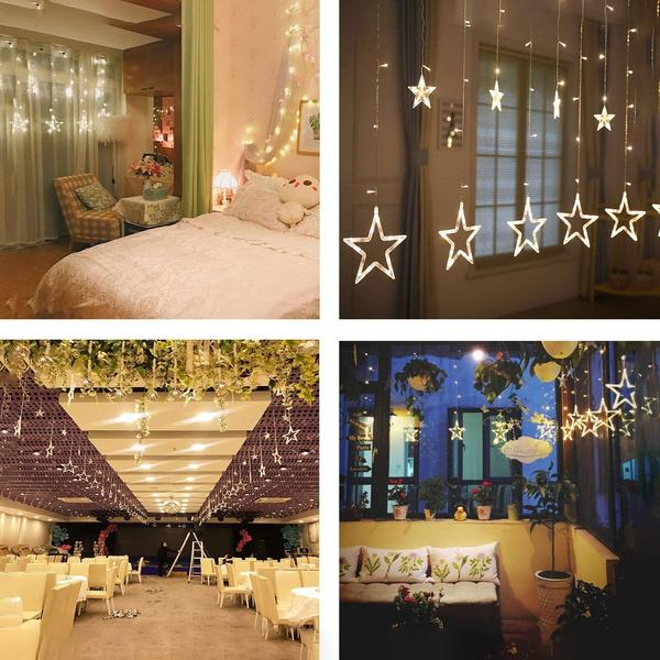 Frendorf | 12 Sterne 138 LED Vorhang Lichterkette