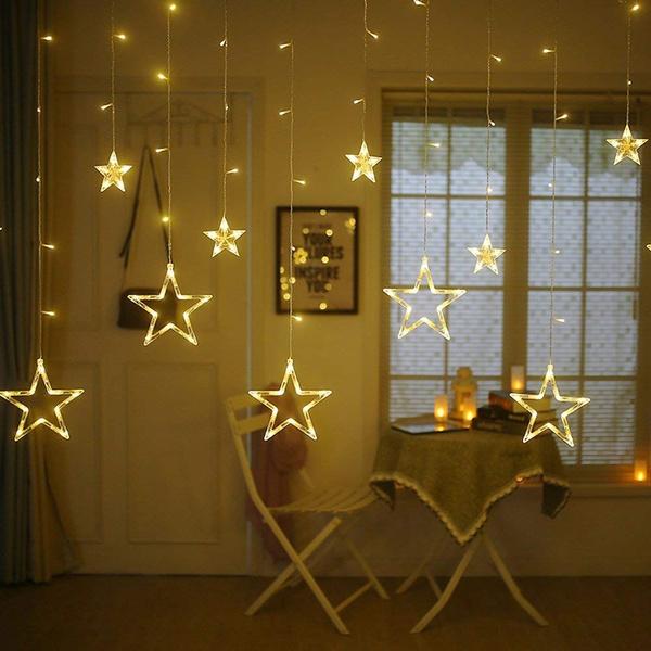 Frendorf | 12 Sterne 138 LED Vorhang Lichterkette