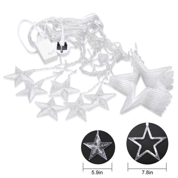 Frendorf | 12 Sterne 138 LED Vorhang Lichterkette