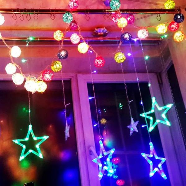 Frendorf | 12 Sterne 138 LED Vorhang Lichterkette