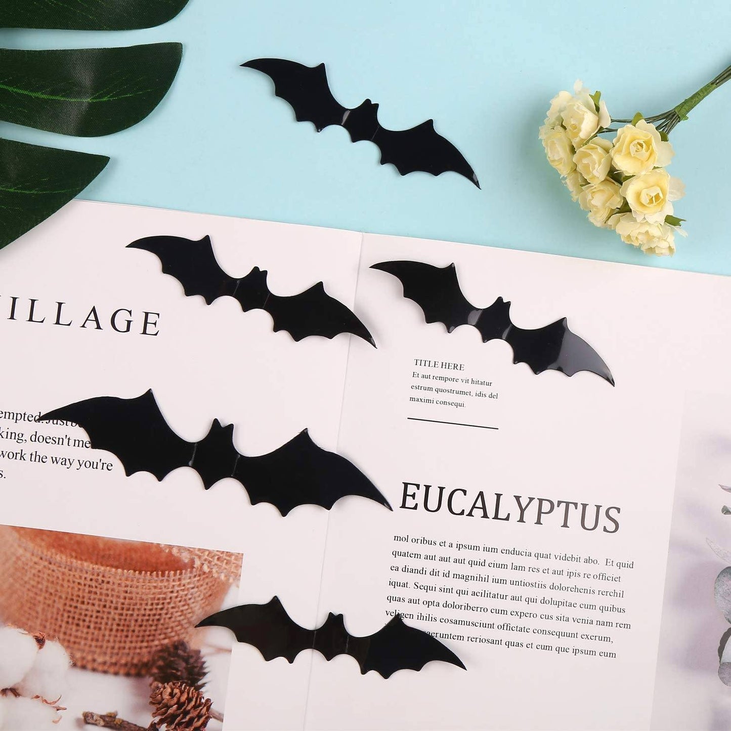 Frendorf | 120-Teile: 3D Fledermaus Halloween Dekorationsaufkleber