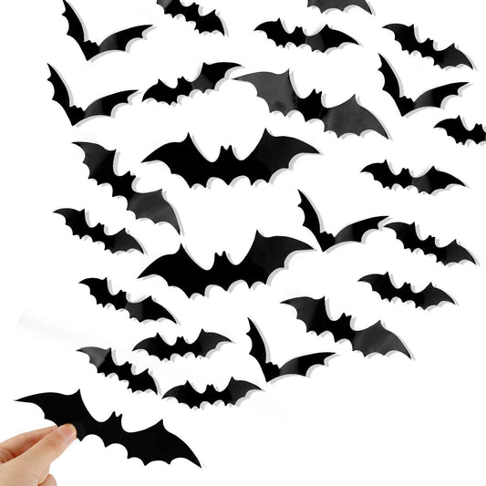 Frendorf | 120-Teile: 3D Fledermaus Halloween Dekorationsaufkleber