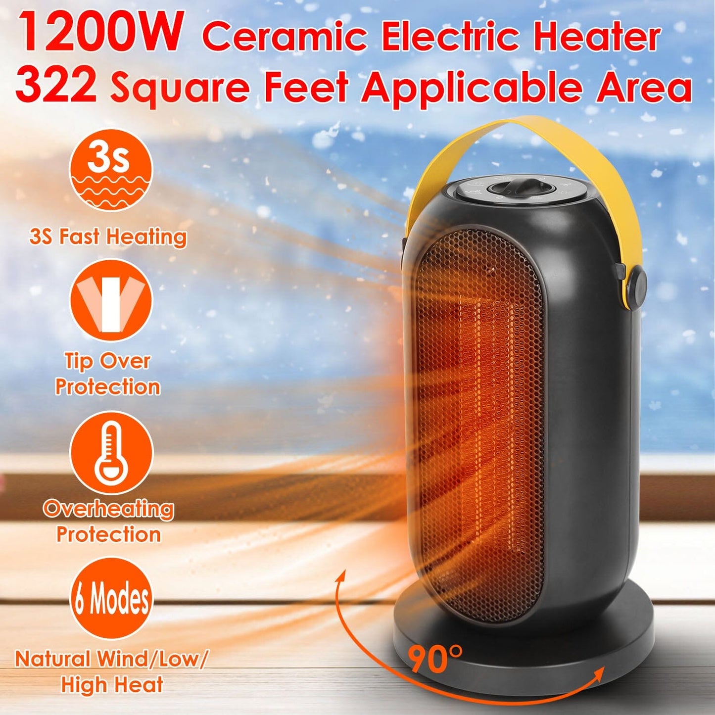 Frendorf | 1200W Tragbarer Elektrischer Heizlüfter