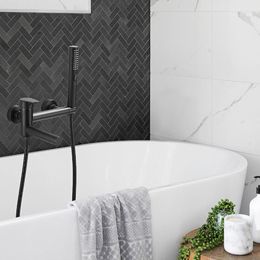 Frendorf | Modernes Badewannenrandstück Einhand-Wandmontage-Badewannenarmatur mit Handbrause