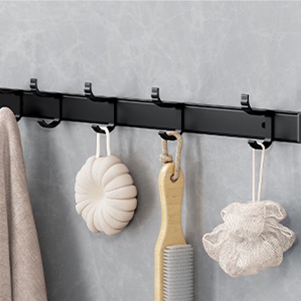 Frendorf | Klassisches Badzubehör Set in Aluminium Schwarz Finish Bademantelhaken/ Handtuchstange