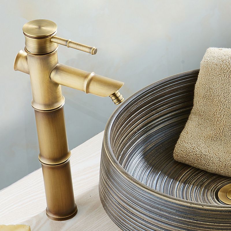 Frendorf | Bauernhaus Vessel Sink Wasserhahn Kupfer 1-Handgriff Niedriger Bogen Vessel Wasserhahn für Badezimmer