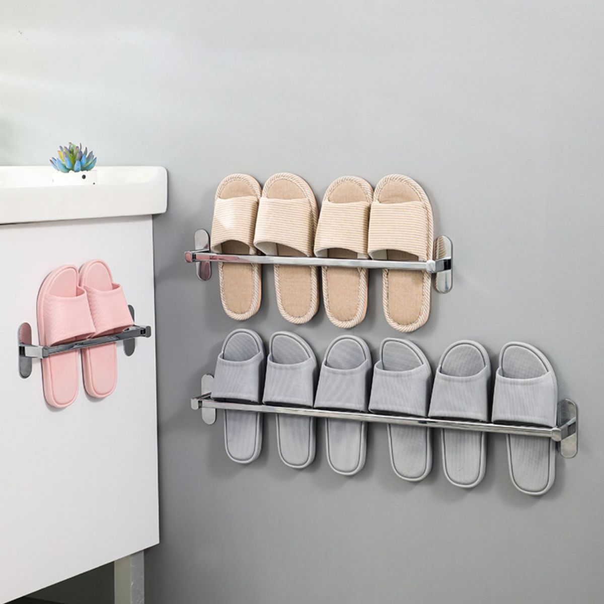 Frendorf | 2-Teiliges Edelstahl Rutschstand Modern Chrome Badezimmer Hardware Set