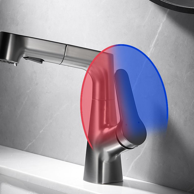 Frendorf | Badezimmer Gefäßarmatur Hohe Bogen Drehauslauf Einhandarmatur mit Herausziehbarem Sprüher