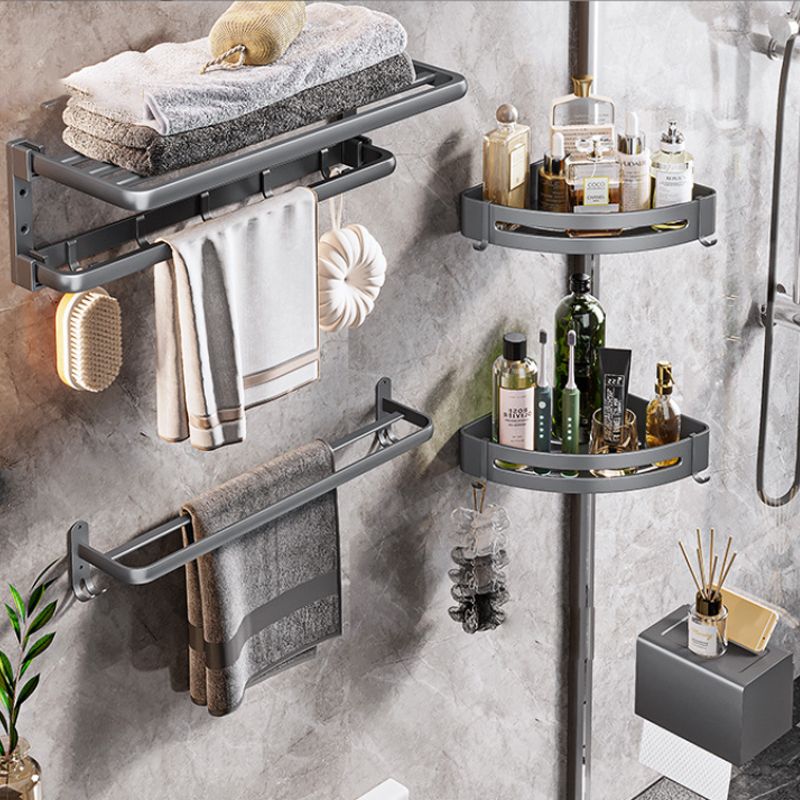 Frendorf | Moderne Badezimmer Zubehör Hardware Set Graue Handtuchstange Badregal Bad Hardware Set