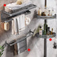 Frendorf | Moderne Badezimmer Zubehör Hardware Set Graue Handtuchstange Badregal Bad Hardware Set