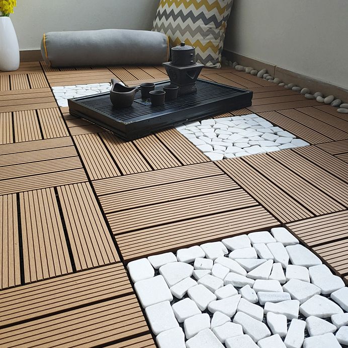 Frendorf | 11 Pack 12" X 12" Quadratische Deck-/Terrassenfliesen Snap Fit für Außenpatiofliesen