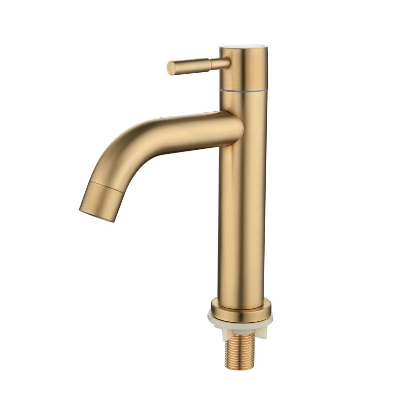 Frendorf | Runder Einzelhandgriff Badezimmer Wasserhahn Einzelnes Loch Waschbecken Wasserhahn in gebürstetem Gold