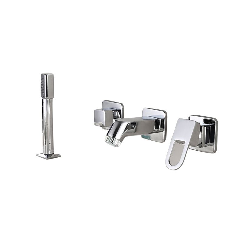 Frendorf | Wandmontierter Wasserhahn Messinghebelgriff Badezimmer Wasserhahn Handbrause