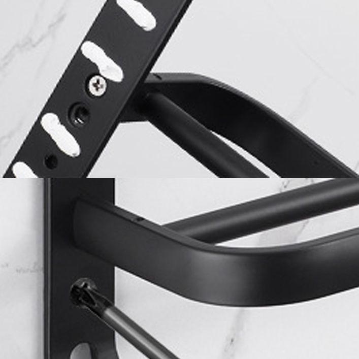 Frendorf | Modernes Aluminium-Badezimmerzubehör-Set Matt Schwarz Badregal/Handtuchhalter/Papierhalter