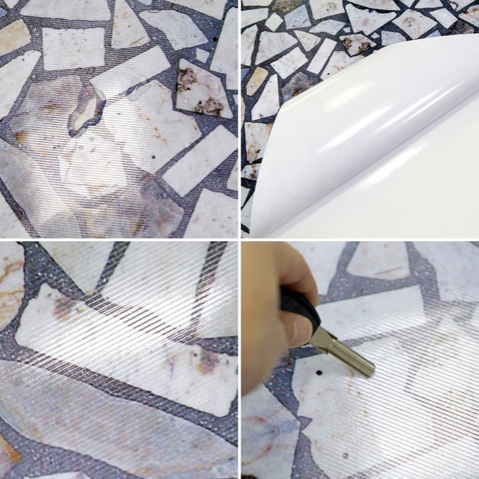 Frendorf | Moderner Stil Quadratisches PVC-Bodenbelag Stein-Design Peel and Stick Vinyl-Bodenbelag