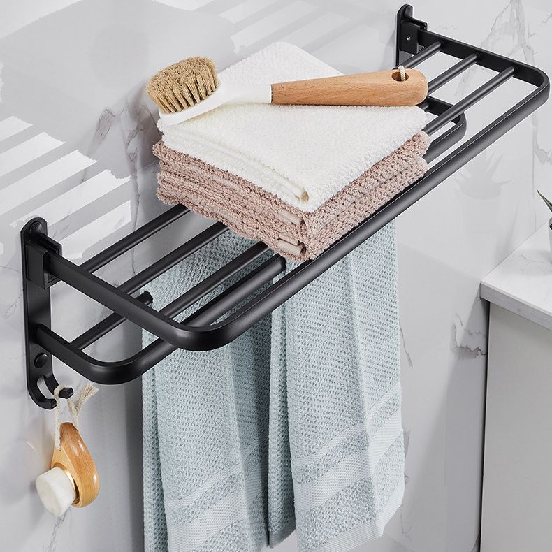 Frendorf | Modernes Aluminium-Badezimmerzubehör-Set Matt Schwarz Badregal/Handtuchhalter/Papierhalter