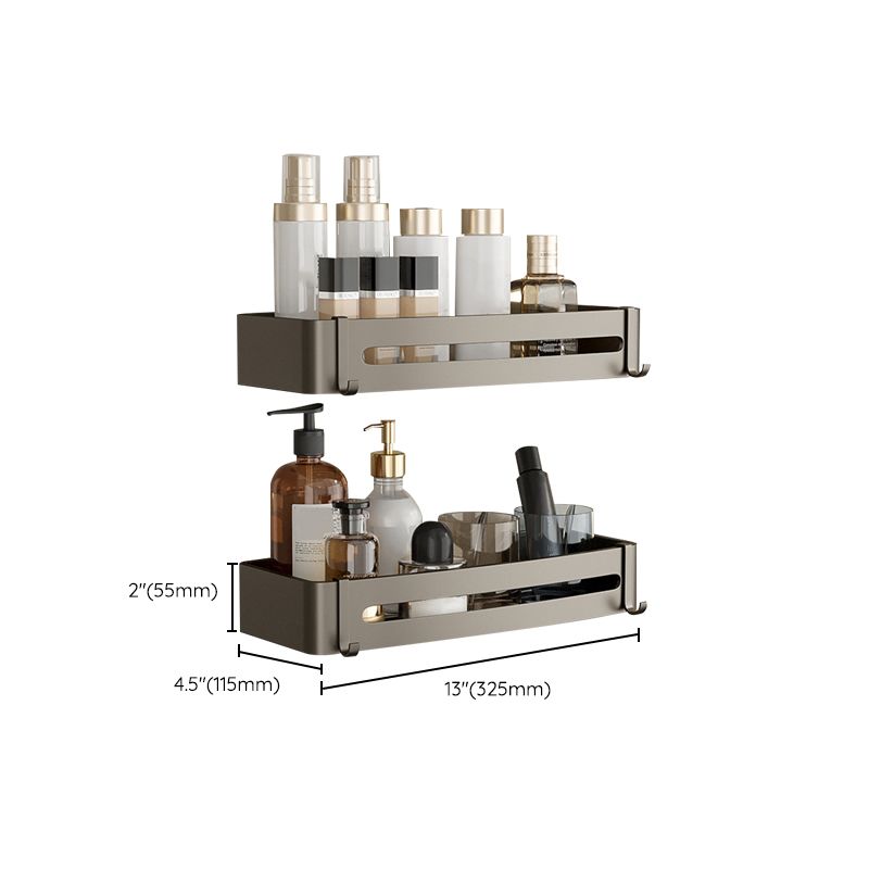 Frendorf | Zeitgemäßes Aluminium Badezimmer Zubehörset Graue Badablage