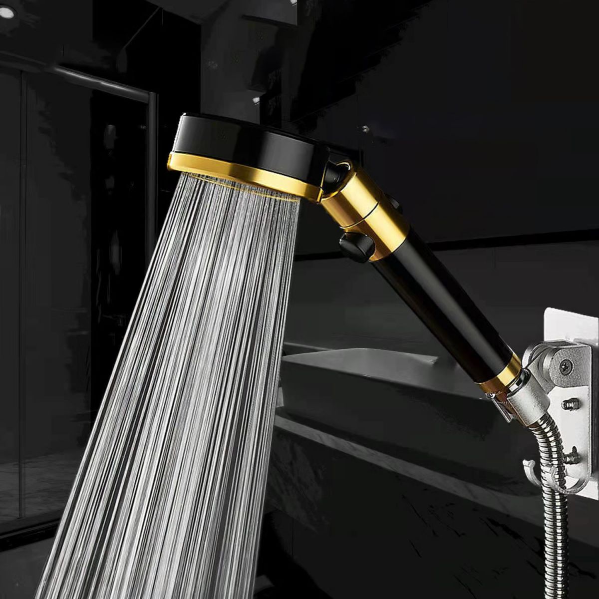 Frendorf | Moderne Aluminium-Handdusche Verstellbarer Wasserfluss Wandmontierte Handdusche