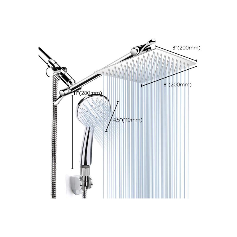 Frendorf | Quadrat Dual-Duschkopf Traditioneller Wandmontierter Metall-Dual-Duschkopf