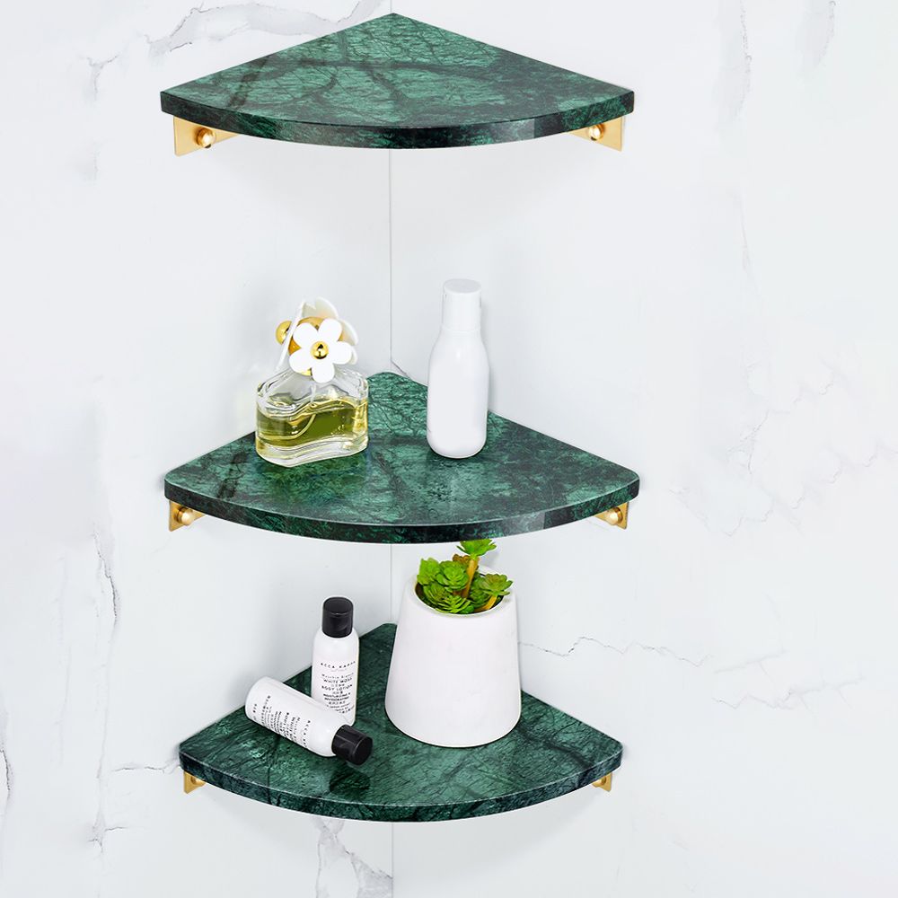 Frendorf | 2-teilige Badezimmerbeschlagset Metall und Marmor Badregalset