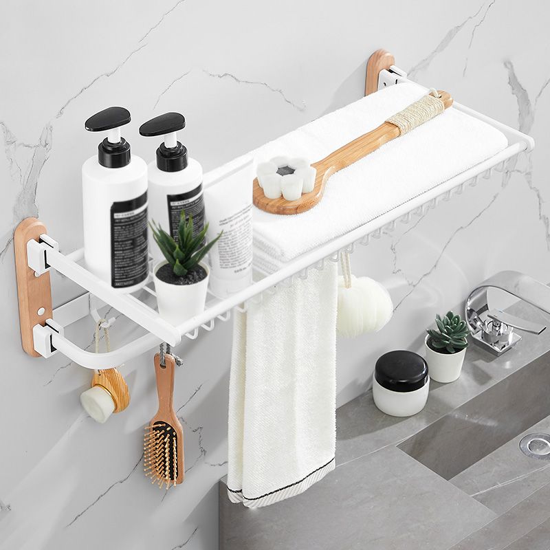 Frendorf | Weißes 7-teiliges Badaccessoire-Set Holz- und Metall-Badset