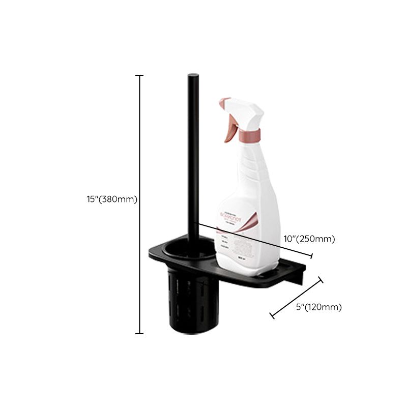 Frendorf | Modernes Aluminium-Badezimmerzubehör-Set Matt Schwarz Badregal/Handtuchhalter/Papierhalter