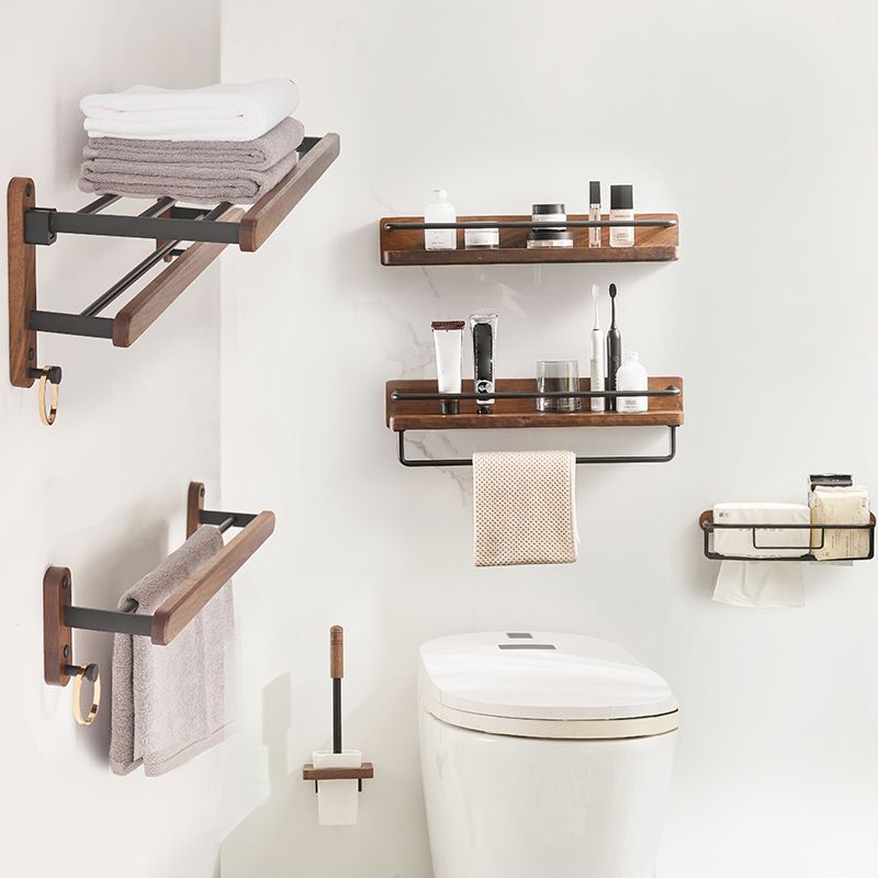 Frendorf | Modernes Badezimmerzubehör-Set Aluminium & Holz Badbeschläge Set