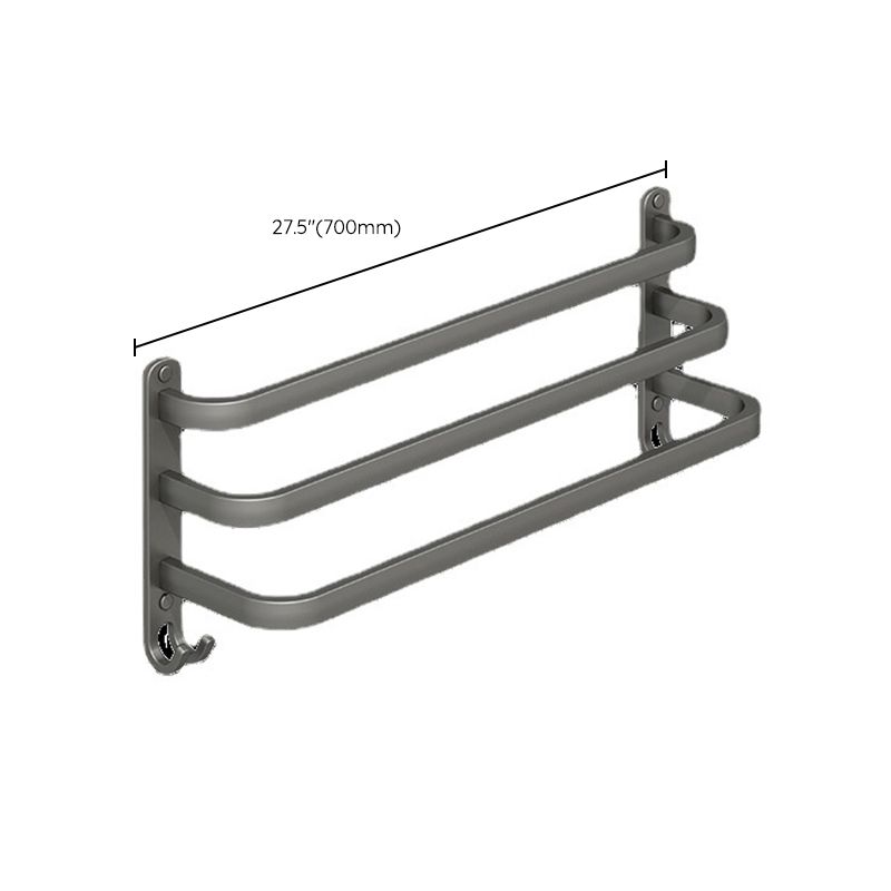 Frendorf | 2-teiliges modernes Badzubehörset aus Aluminium mattgrau Handtuchstange