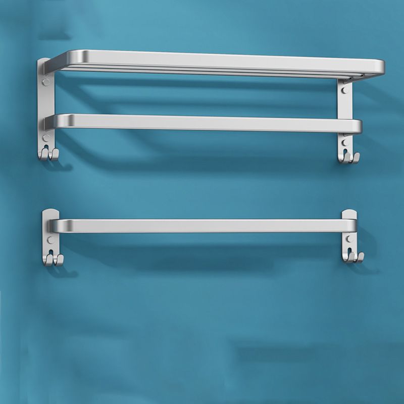 Frendorf | 7-teiliges Badezimmer-Zubehör-Set Modernes Aluminium-Badezimmer-Set in Silber
