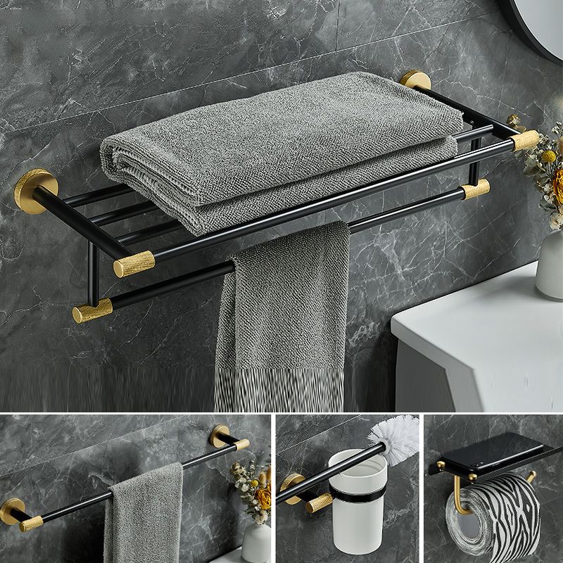Frendorf | 5-teiliges modernes Badezimmerzubehör Set aus schwarzem Messing Badezimmerhardware