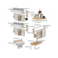 Frendorf | Weißes Metall- und Massivholz-Badezimmer-Zubehör-Hardware-Set