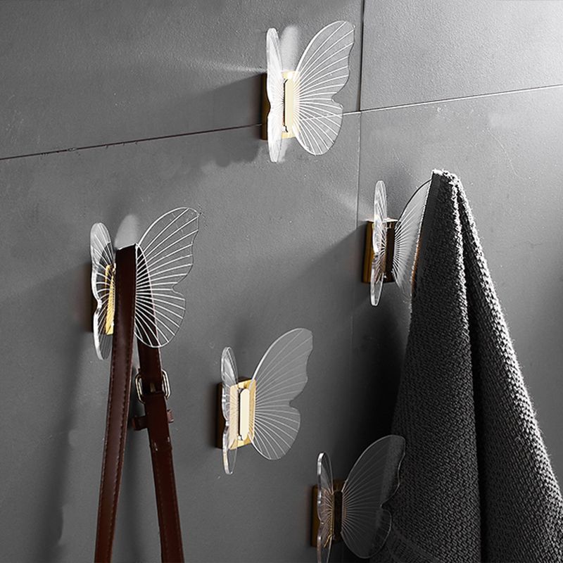 Frendorf | Modernes Messing-Badezimmer-Accessoire-Set Acryl Schmetterlings-Themen Bademantel-Haken