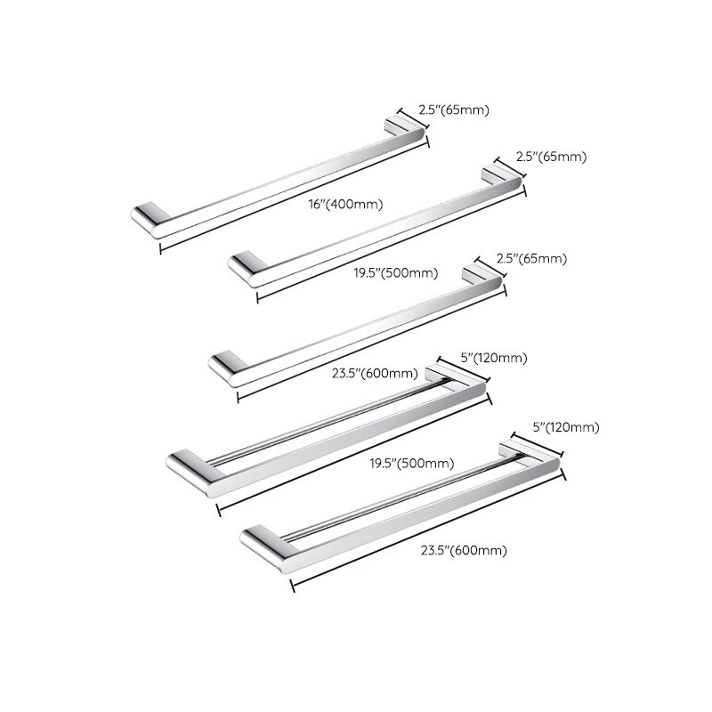 Frendorf | Zeitgenössisches Badezimmerzubehör Hardware-Set in Silber mit Seifenschale