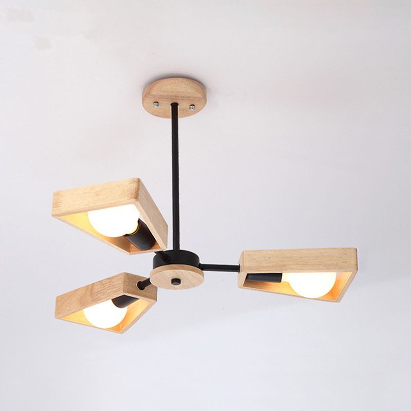 Frendorf | TimberLuxe Modern Kronleuchter aus Holz | Stilvolle Deckenleuchte | Skandinavisches Design