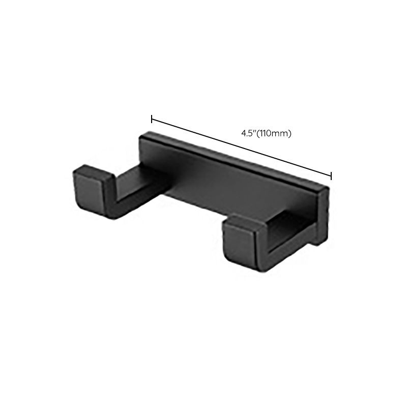Frendorf | Modern Classic Badzubehörset aus Edelstahl Matt Schwarz Bademantelhaken/Handtuchring Bar