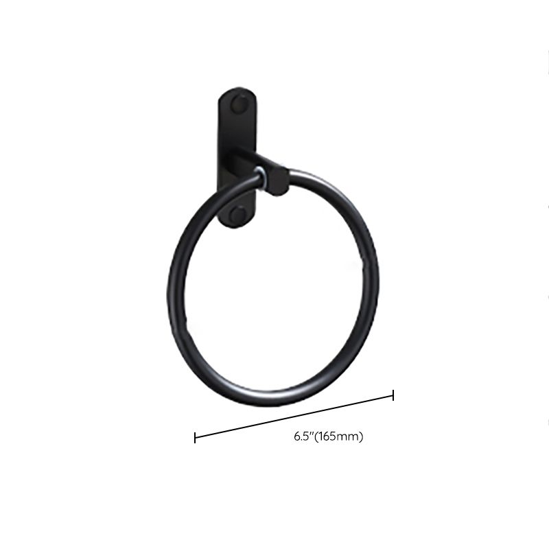 Frendorf | Zeitgemäßes Badezimmerzubehör-Set Schwarze Oberfläche Bademantelhaken/Handtuchring Bar