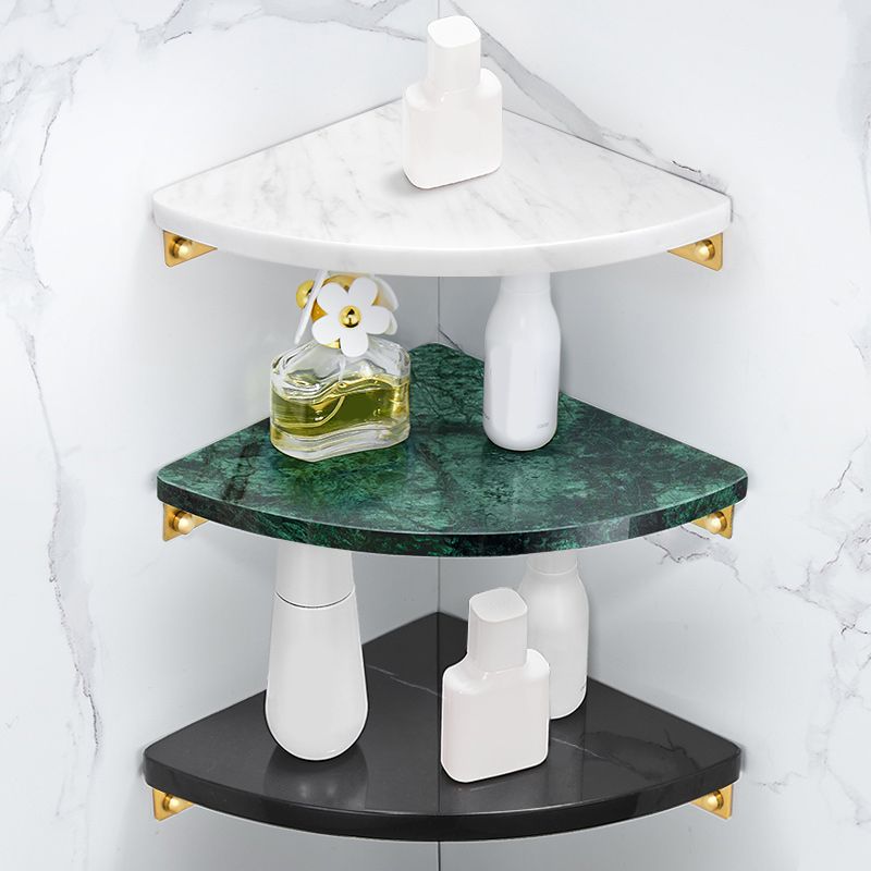 Frendorf | 2-teilige Badezimmerbeschlagset Metall und Marmor Badregalset