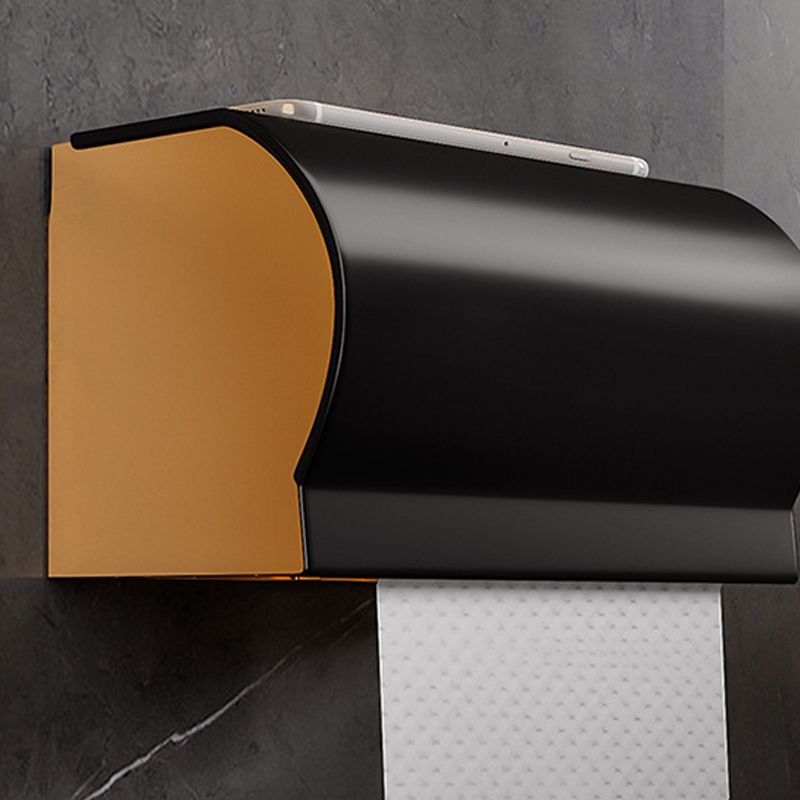 Frendorf | Schwarzes und Messing Badezimmer Hardware Set Modern Edelstahl Badregal/Handtuchhalter/Papierhalter