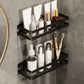 Frendorf | 2-teiliges Badregal aus mattschwarzem Metall Badezimmer-Hardware-Set