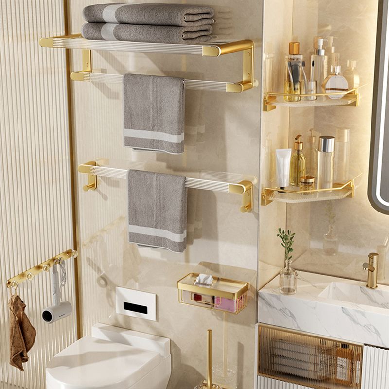 Frendorf | Modernes Badezimmerzubehörset aus Goldmetall und Acryl Badezubehörset