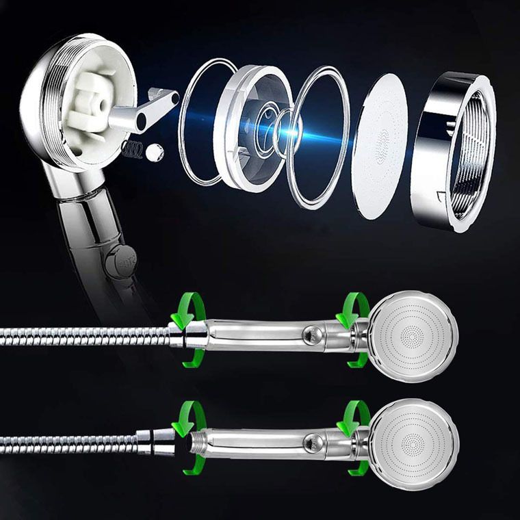 Frendorf | Zeitgenössischer Handbrausekopf Silber 3-Sprühmuster Wandmontage Duschkopf